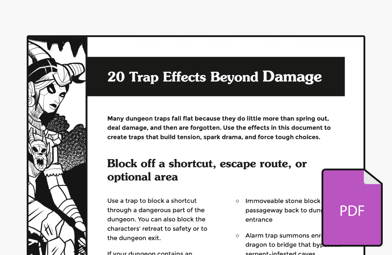 Screenshot of 20 Trap Effects Beyond Damage PDF